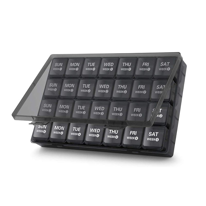 Пилонепроникний місячний органайзер для таблеток на 28 днів і 4 тижні 