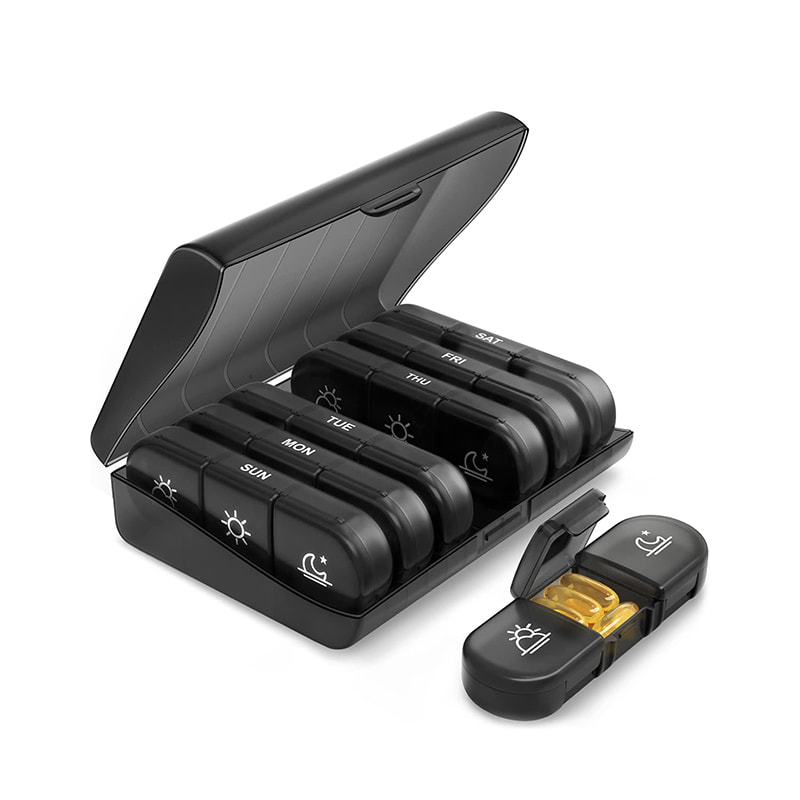 Компактний міцний органайзер для щоденних таблеток для подорожей 