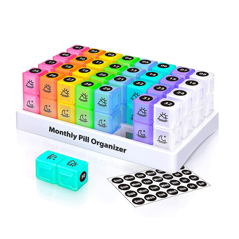 Побутовий барвистий 2 рази на день щомісячний планувальник таблеток 
