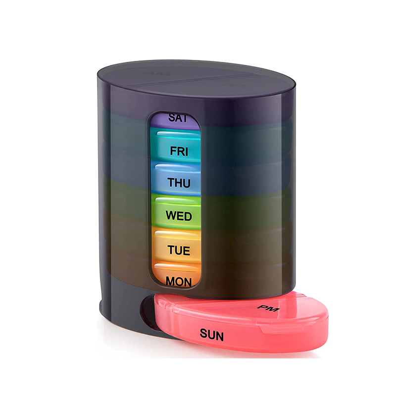 Пластикова коробка для ліків на 7 днів і 28 відділень, що складається 